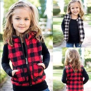 Red or White Buffalo Plaid checker vest-monogram